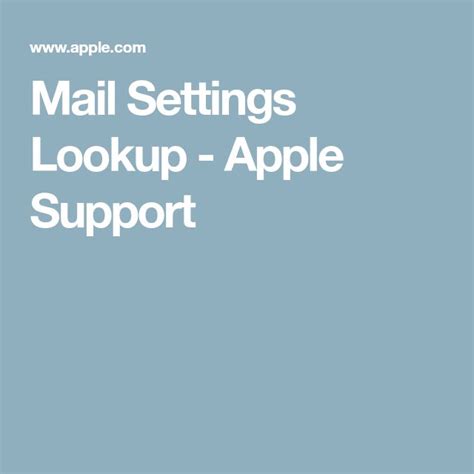 Mail Settings Lookup Apple Support Apple Support Supportive Mailing