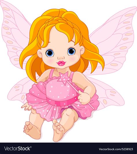 Cute Baby Fairy Royalty Free Vector Image Vectorstock