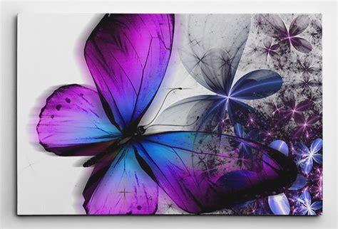 11 Awesome Purple Butterflies White Background Images Purple Canvas