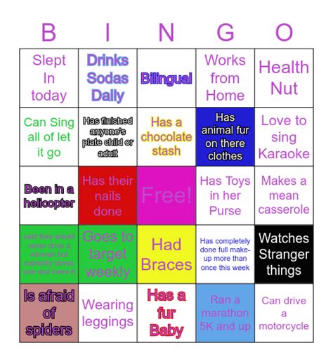 Ladies Night Bingo Card