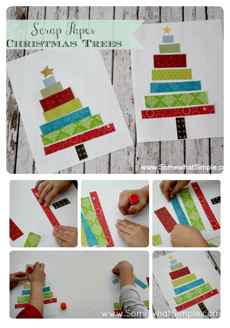 Paper Tree Kids Craft Scrap Paper Christmas Trees Outdoor Christmas