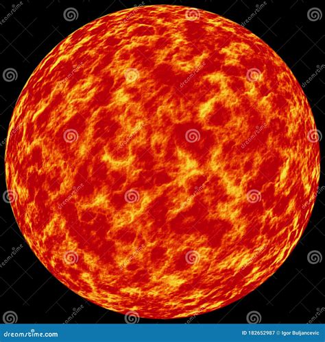 Sun Glowing In Outer Space Illustration Of The Sun Surface With Solar
