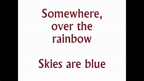 Somewhere Over The Rainbow From The Wizard Of Oz Karaoke