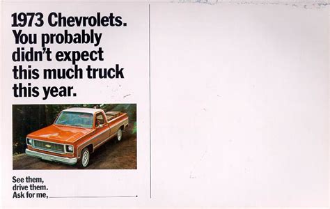 1973 Chevrolet And Gmc Truck Brochures 1973 Chevy Truck Mailer 01