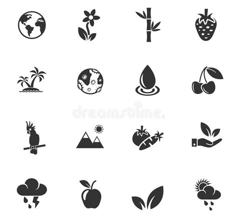 Nature Icon Set Stock Vector Illustration Of Nature 88224520