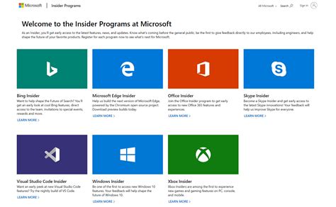 Easy Way To Get Access All Microsoft Insider Programs From A Single Page