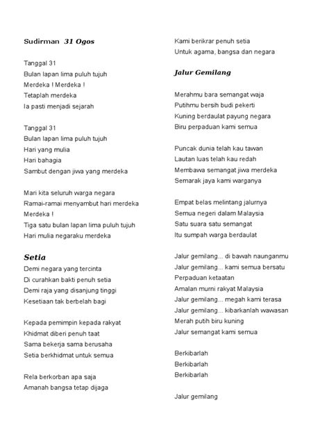 F c dm g namun tak lagi kan seperti dirimu. Lirik Lagu Patriotik Tanggal 31 Ogos