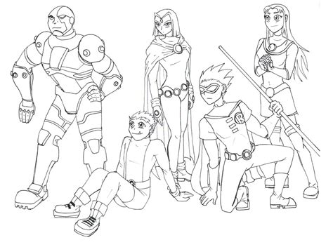Teen Titans Group Sketch By Mystryl Shada On Deviantart