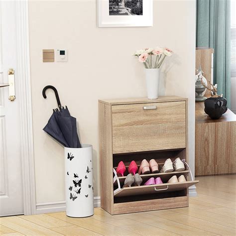 Buy vasagle free standing bathroom drawer and adjustable shelf, kitchen cupboard, wooden entryway storage cabinet, 23.6 x 11.8 x 31.5 inches, white ubbc61wt: VASAGLE Shoe Cabinet With 2 Flip Doors, Pull Down Shoe ...