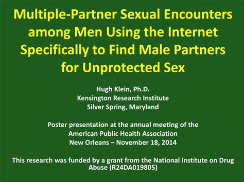 pdf multiple partner sexual encounters among men using the internet specifically to find male