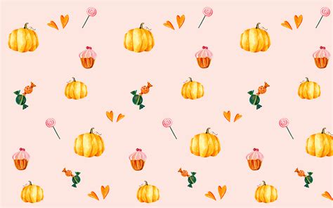 Pastel Pumpkins And Sweet Treats Desktop Wallpaper — Gathering Beauty