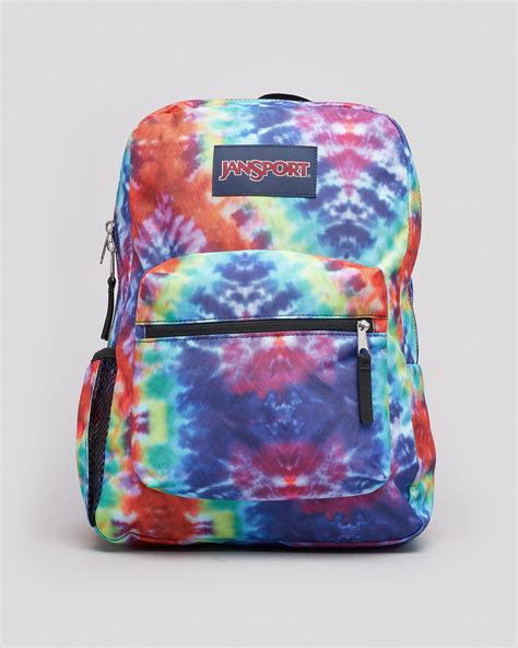 Jansport Cross Town Backpack In Redmulti Hippie Days Fast Shipping