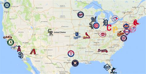 Mlb Teams By State Map Map