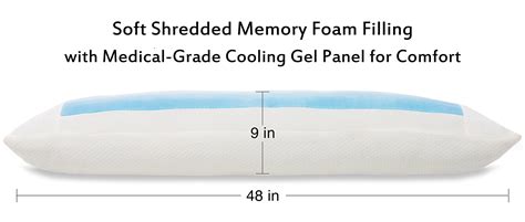 cooling memory foam full body pillow extra firm full shredded memory foam body pillow w