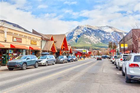 Town Of Canmore In The Canadian Rockies Of Alberta Canada Editorial