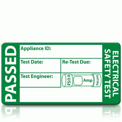 Test Measurement And Inspection Equipment Pat Test Labels Portable