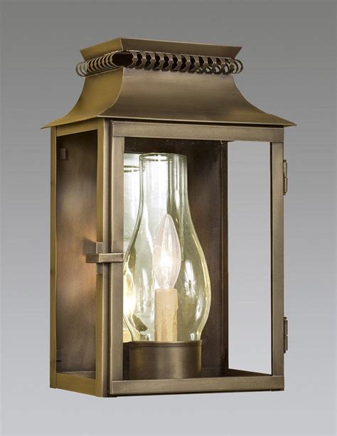Brass Station Lantern With Cut Out Top And Glass Shade Lewm 80 Federalist