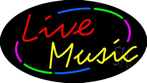 Multicolored Decostyle Live Music Flashing Neon Sign Live Music Neon