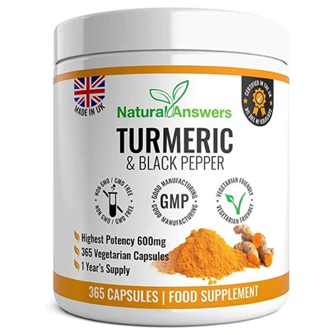 turmeric curcumin and black pepper 365 capsules natural answers