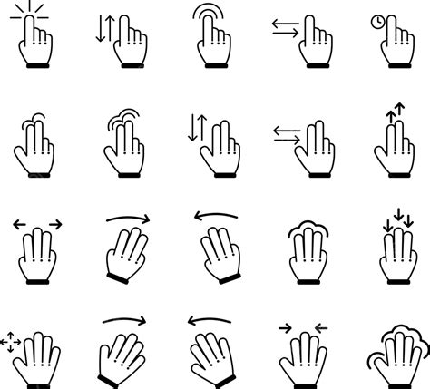 Hand Gestures Icon Set Vector Illustration Human Tap Five Vector Human Tap Five Png And