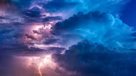 Thunderstorm Flashes Night Weather Sky Forward Nature Storm