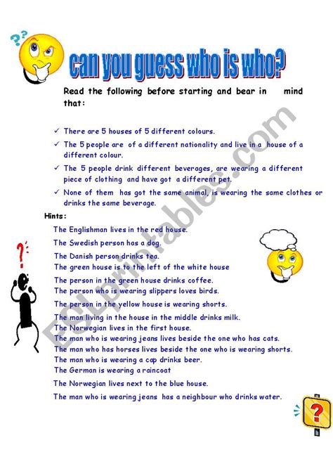 Can You Guess Who Is Who Esl Worksheet By Florimago