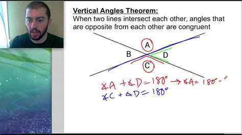 Vertical Angles Theorem And Proof Youtube