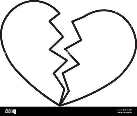 Broken Heart Icon Simple Flat Vector Illustration Stock Vector Image
