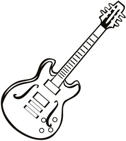 Guitarra Eléctrica Básica para colorear imprimir e dibujar Dibujos Colorear Com