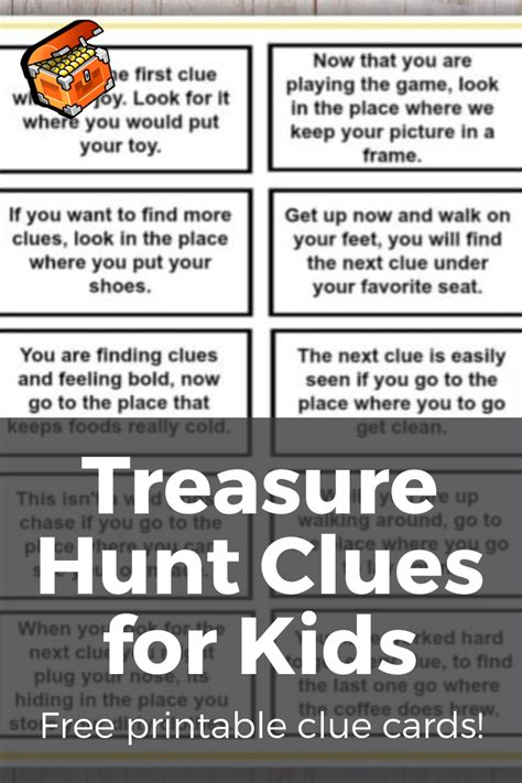 Treasure Hunt Printable Clues