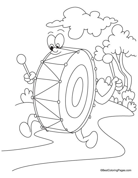 The drum head is struck and produces the sounds. drum coloring page | Download Free drum coloring page for ...