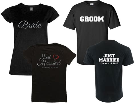 Just Married Bride And Groom T Shirt Set By MagicalMemoriesbyJ