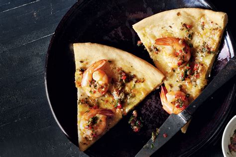 prawn and salsa verde pizza recipe recipes gourmet pizza toppings ingredients recipes