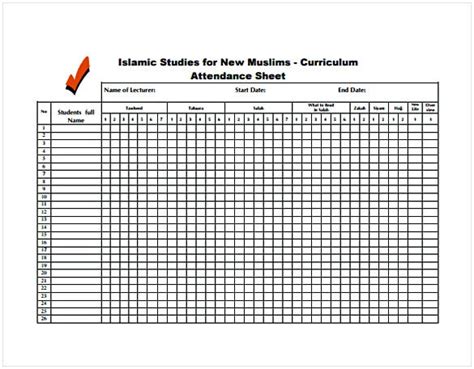 20 Free Download Printable And Customizable Attendance Sheet Mous Syusa