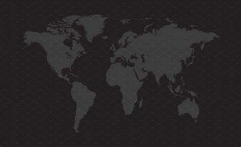 World Map Vector Dark Gray Color Pre Designed Illustrator Graphics