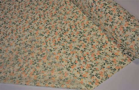 Orange Rose Floral Print Quilting Fabric Craft Apparel Upholstery 45w