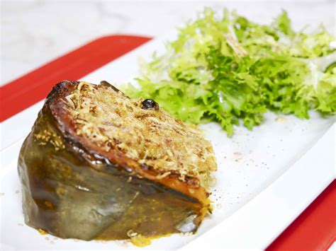 Courge bleue de Hongrie farcie au quinoa et gratinée au four