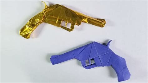 Origami Gun Pistol Tutorial Henry Pham Youtube