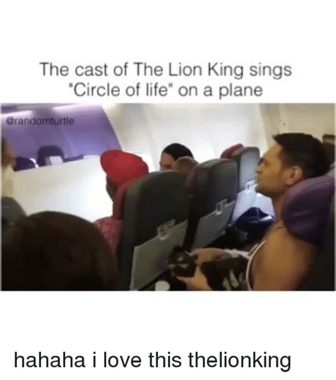 The Cast Of The Lion King Sings Circle Of Life On A Plane Hahaha I Love