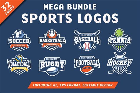 32 Sports Logos Bundle Creative Logo Templates Creative Market