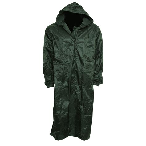 Mens Waterproof Hooded Lightweight Long Outdoor Rain Coat