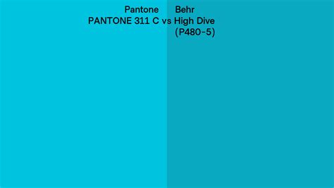 Pantone 311 C Vs Behr High Dive P480 5 Side By Side Comparison