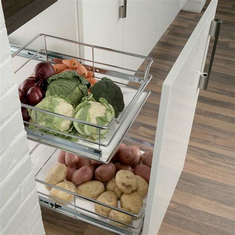 Wire baskets, solid coloured or pull out drawers allow you to match your colour scheme. Kitchen Storage & Organisation - Häfele U.K. Shop