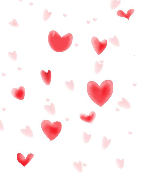 Scattered And Floating Red Hearts Background Pattern Background