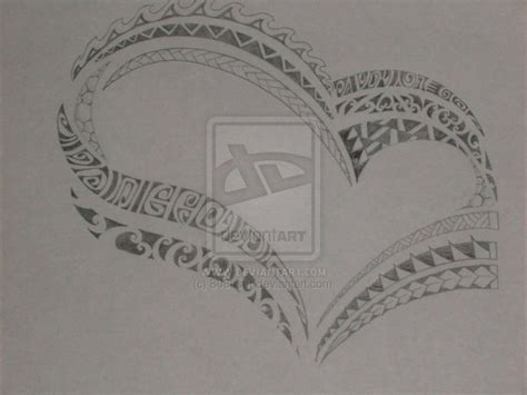 Tribal Heart By 808user On Deviantart Polynesian Tattoo Designs