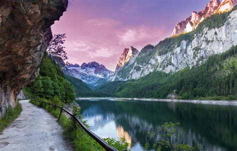 Wallpaper Landscape Mountains Nature Lake Morning Austria Alps