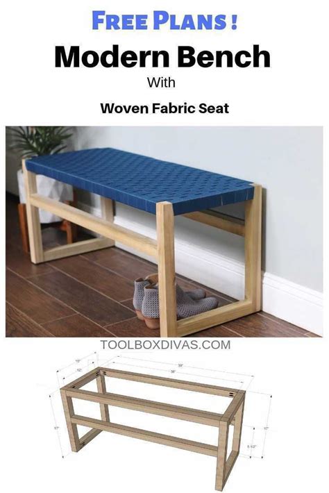 How To Build Wooden Bench With Woven Fabric Seat Diy Furniture Plans
