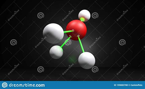 Structure Model Of Ch4 Methane Molecule 3d Rendering Illustration