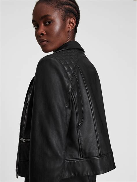 AllSaints Sulby Leather Biker Jacket Black