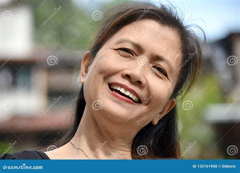 Smiling Older Filipina Female Senior Stock Photo Image Of Females Minority